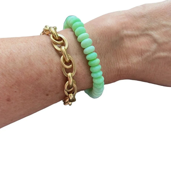 Genuine Parrot Opal Gemstone Beaded Bracelet Gold Filled Clasp - Picture 6 of 8